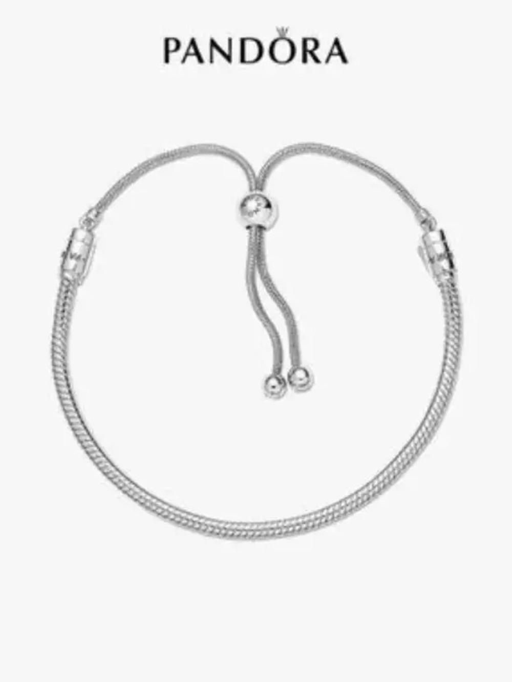 Pandora Sterling Silver Sliding Snake Chain Bracelet